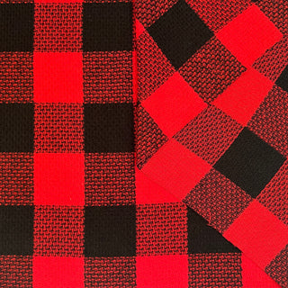 Buy red-black-multi BI-COLOR PLAID WOOL TWEED