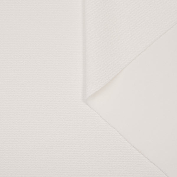 WHITE TINY WAVY TEXTURED POLY OTTOMAN